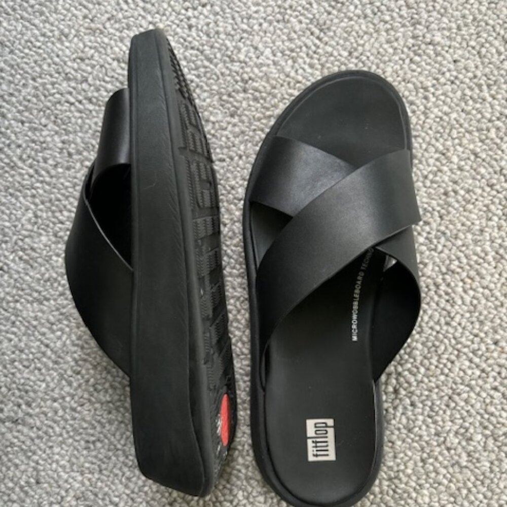 Fit Flop F-Mode Leather Platform Slides - image 3